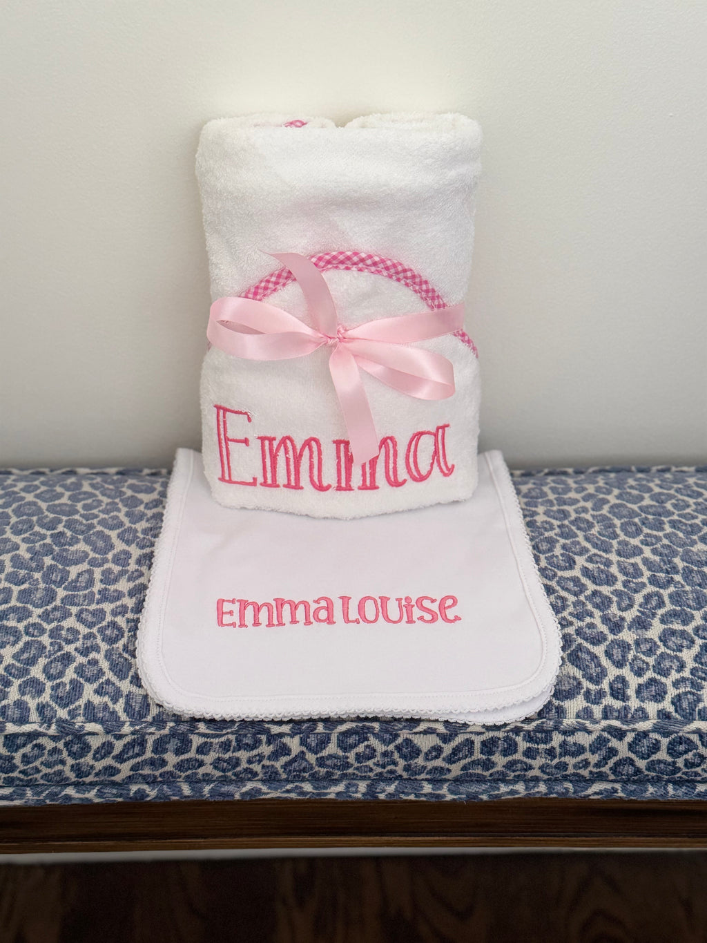 Embroidered hooded baby towel