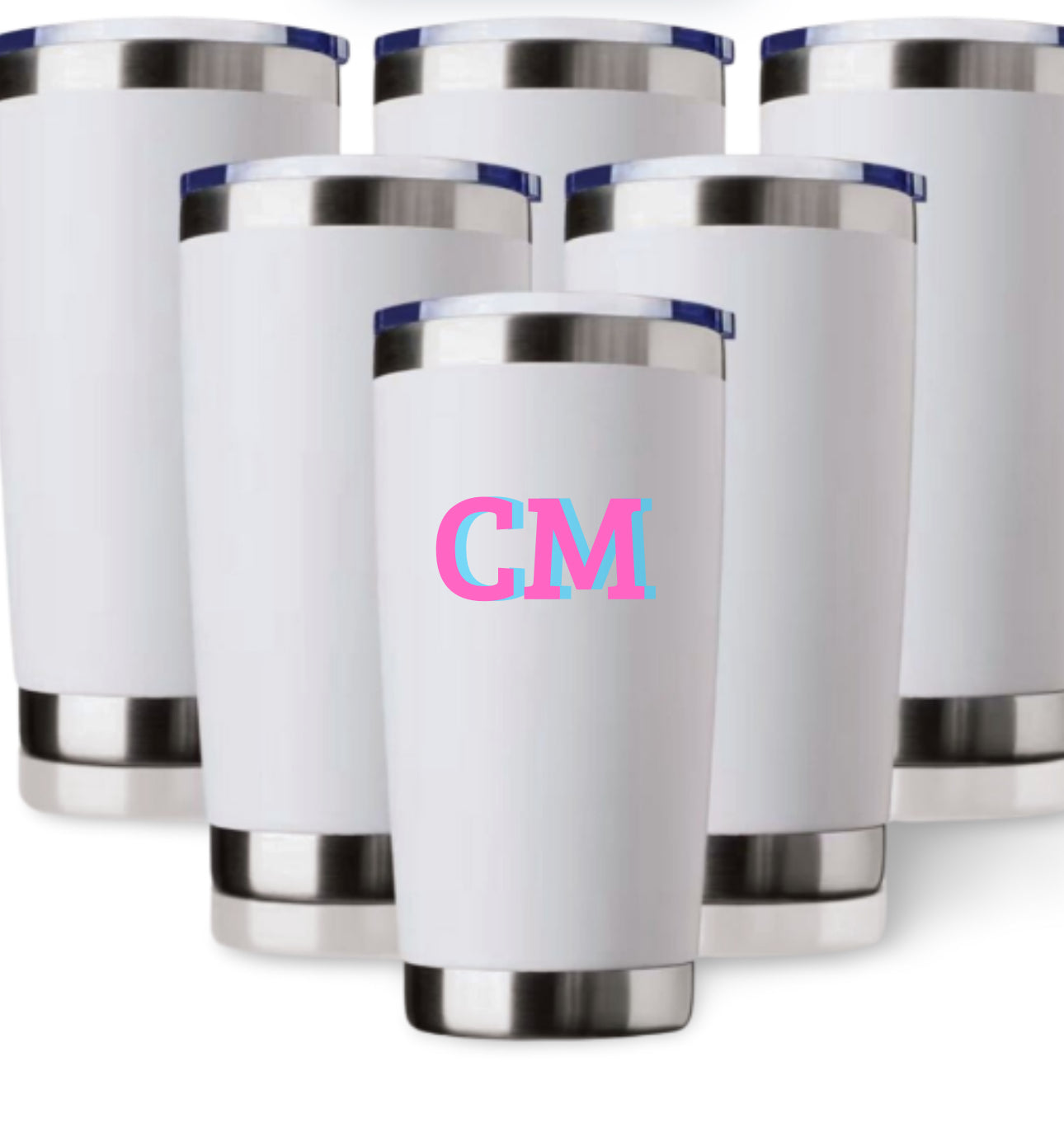 Personalized white tumbler