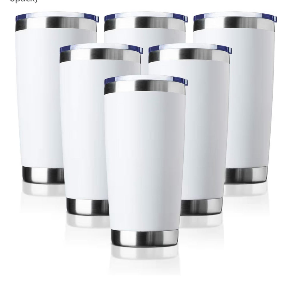 Personalized white tumbler
